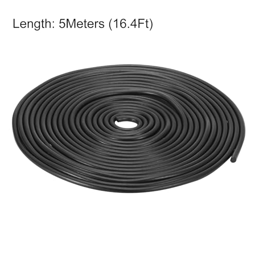 uxcell Nitrile Rubber Round Seal Strip, 4mm(5/32") Diameter 5 Meters (16.4Ft) Long Hard Solid Rubber Weather Stripping for DIY Gasket, Industrial Equipment, and Furniture - size: 4mmx5m