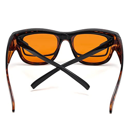 Eyekepper Mens Fit Over Blue Light Blocking Glasses Computer Gaming Eyeglasses for Women - color: 1802-tortoise-100% Blue Light Blocking