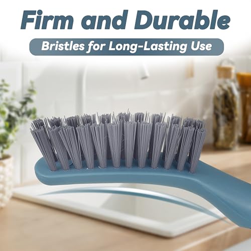 2 Packs Small Brushes for Cleaning, Stiff Bristle Grout Scrub Brushes for Kitchen, Bathroom, and Tile Floors, Ideal for Gaps, Crevices, and Window Tracks
