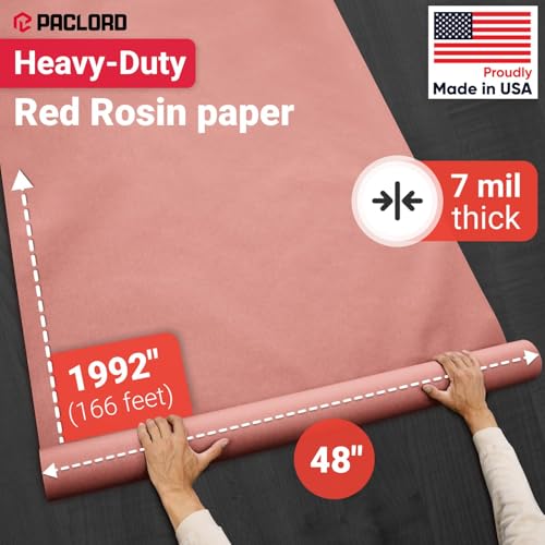 Floor Protection Paper 48" x 1992" (166’) Red Rosin Paper Roll - Made in USA Thick Heavy-Duty 7 mil Masking Paper for Surface Protection from Paint, Dust, Foot Traffic - Paint Floor Covering - style: 664 sq ft (48" x 166' Roll)