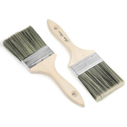 Bates- Double Thick Chip Paint Brush, 3 Inch, 2 Pack, Wooden Handle, Flat Paint Brushes for Walls and Trim, Synthetic Bristles