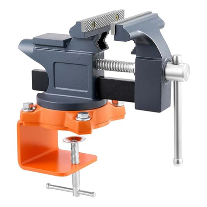 VEVOR Bench Vise, 4.5 Inch, Portable Workbench Vice with 270° Swivel Base, Quick Release Rotating Bench Clamp, Cast Iron Construction, for Woodworking, Metalworking, Drilling, Sawing, Cutting Conduit - size: 4.5inch