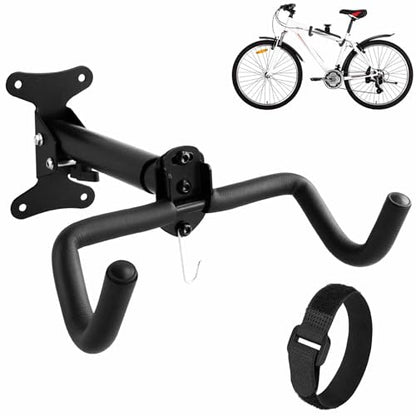 Bike Hanger Wall Mount, Heavy Duty Steel Bike Racks Storage Garage Adjustable Bicycle Hooks for Mountain Hybrid Road Bikes (Black 1 Pack) - color: Black 1 Pack