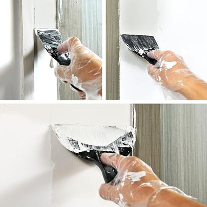 Plastic Putty Knife Set – 3 Pack 2" 4" 6" Flexible Scrapers – Spackle Knives & Paint Scraper Tools for Drywall Repair, Painting, Patching, Caulking, with 3 Pairs of Gloves