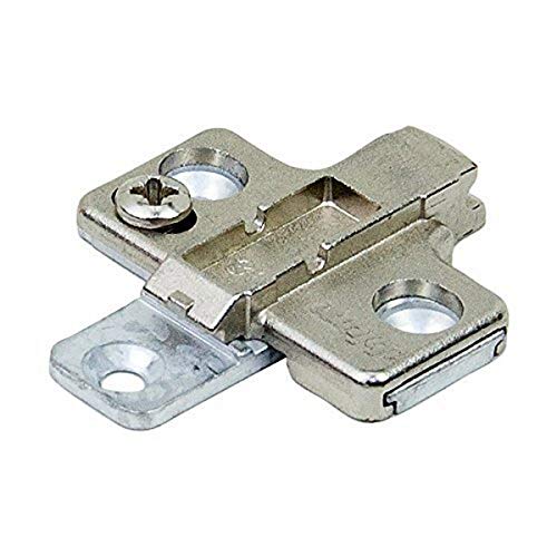 Blum Frameless Mounting Plate, Clip-On, 0mm Height, Silver - size: Pack of 1, style: Without Screws