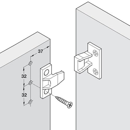 Keku AS-M Adjustable Push Fittings Panel Frame Components Connectors Bracket Partition Fastener Slide on Shelf Support Load Capability 20kg Plastic (20 Pairs) - size: ASM
