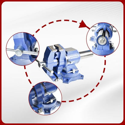 findmall Multipurpose Vise Bench Vise Heavy Duty Multi-Jaw Vise 360-Degree Rotation Clamp on Vise with Swivel Base and Head for Clamping Fixing Equipment Home or Industrial Use (6 inch) - size: 6 inch