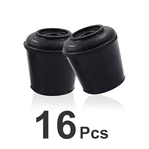 16pcs 5/8 Inch Round Chair Leg Tips Caps, Non-Slip Rubber Chair Leg Floor Protectors, Black Furniture Leg Caps Fit for 0.59"-0.63" (15-16mm) Diameter Round Feet - size: 5/8 Inch-Black