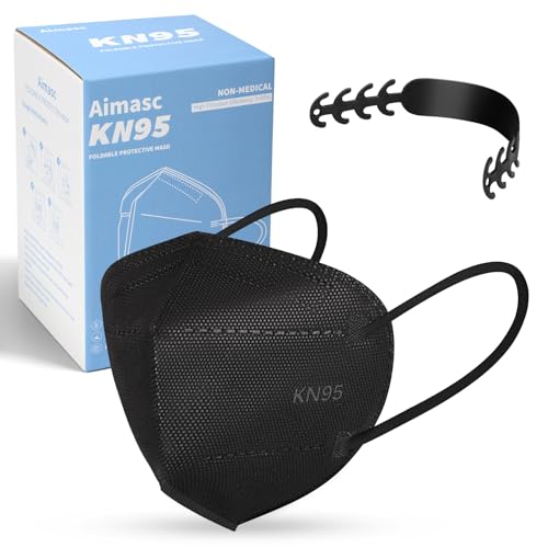 60/100 Pcs KN95 Face Mask for Adults,5 Layer Cup Dust Safety Masks - color: 60-a2 Black