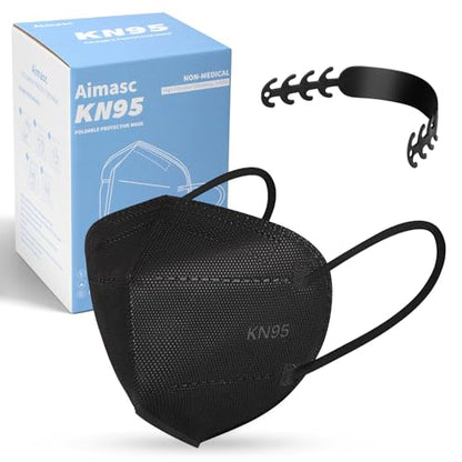 60/100 Pcs KN95 Face Mask for Adults,5 Layer Cup Dust Safety Masks - color: 60-a2 Black
