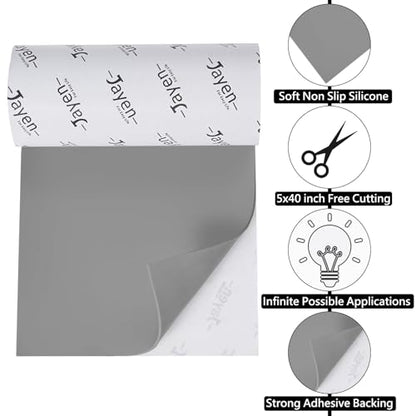 Non Slip Self Adhesive Silicone Cuttable Furniture Pads - 5x40 inch Versatile Non-Slip Silicone Pads for Variety of Objects, Appliances and Furniture - color: 5x40 Grey