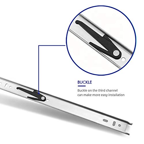 10 Pairs of 12 Inch Hardware 3-Section Full Extension Ball Bearing Side Mount Drawer Slides,100 LB Capacity Drawer Slide - size: 12 Inch