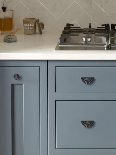 5 Pack Black Cabinet Pulls 2.5" Hole Center Cup Flat Matte Black Drawer Pulls Kitchen Cupboard Bathroom Dresser Cabinet Hardware Handles Zinc Alloy - color: Black, size: 2.5"(64mm) Hole Center