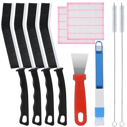 Crevice Cleaning Brush,10 Pcs Cleaning Supplies Cleaning Brush Tools,Hard Bristle Crevice Brush for Household Use Bathroom Tiles Kitchen Practical and Durable - color: Black03