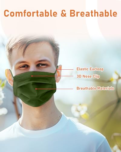 Face Masks Disposable 100 Pack, 4 Ply ASTM Level 3 Medical Grade, Breathable for Adult Outdoor Protection, Individually Wrapped for Home, School & Office, Jade Breeze - color: Jade Breeze