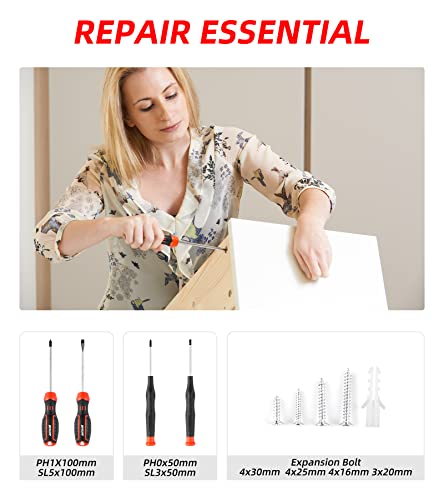 Tool Sets Household Tool Kit, 14-Piece General Home/Auto Repair Tool Set with Hammer, Pliers, Screwdriver Set and Toolbox Storage Case - Perfect for Homeowner, Diyer, Handyman (14-Piece)… - style: 14 Piece