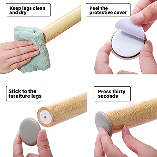 1-1/4" Furniture Sliders for Carpet & Hardwood Floors, Kayzn 24 PCS Self Stick Furniture Sliders, Furniture Moving Pads Chair Glides for Carpet - Protect Carpet & Move Furniture Easily. - size: 1-1/4 inch