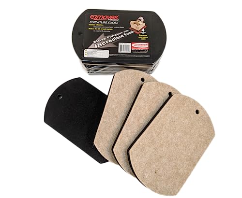 Furniture Slides for Hardwood, Tile, Luxury Vinyl, and Other Hard Surface Floors, 8” Long x 5” Wide (4 Slides per Set) - size: 8" x 5"