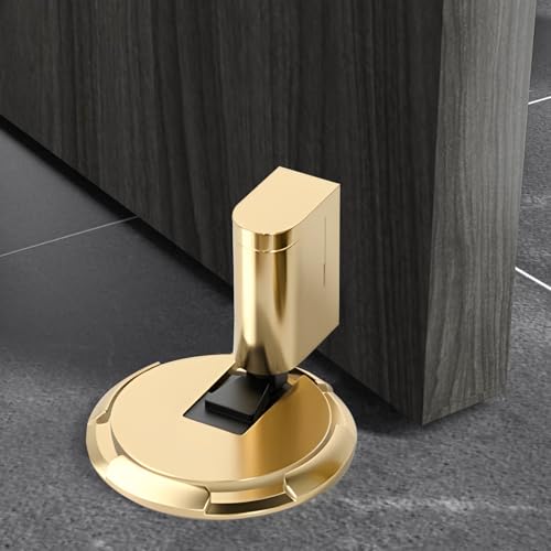 HOOFUS No Magnetic Mechanical Floor Door Stopper,Adjustable Door Holder, for Door Gaps up to 0.75 Inch in Height,Nail Free or Screws (Gold, 1 Pack) - color: Gold, size: 1 Pack