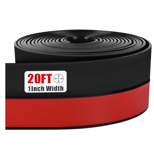 Draft Seal Tape for Doors and Windows 1 in x 20 Ft Silicone Weather Stripping Extra Thick 2mm Door Seal Strip with Strong Adhesive Draft Insulation Stopper Side Seal - Black - color: Black, size: 1 Inch x 20 Feet