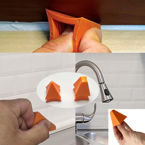 4PCS Silicone Seam Tools Set, 3/6/10/16mm Caulk Applicator Sealant Finishing Tools, Caulk Smoothing Tool, Reusable Finger Caulking Tool for Bathroom, Kitchen, Joint