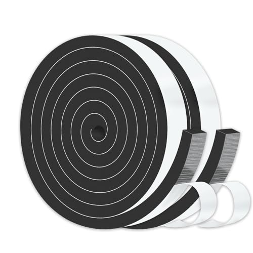 Weather Stripping Door Seal Strip,Window Weather Stripping,Strong Adhesive, Weatherproof, Reduce Noise, Gap Filler, Foam Insulation Tape for Doors and Windows (Black,1 in x 3/8 in x 13Ft) - size: 1 In x 3/8 In x 13Ft