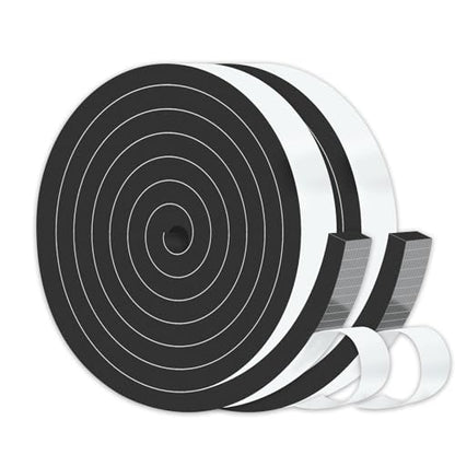 Weather Stripping Door Seal Strip,Window Weather Stripping,Strong Adhesive, Weatherproof, Reduce Noise, Gap Filler, Foam Insulation Tape for Doors and Windows (Black,1 in x 3/8 in x 13Ft) - size: 1 In x 3/8 In x 13Ft
