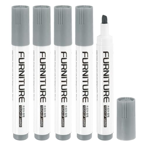 uxcell Furniture Markers Touch Up, 5pcs Furniture Repair Kit Wood Filler Sticks Wood Markers for Scratches Wooden Floor Table Cabinet Laminate Frames, Gray - color: Gray