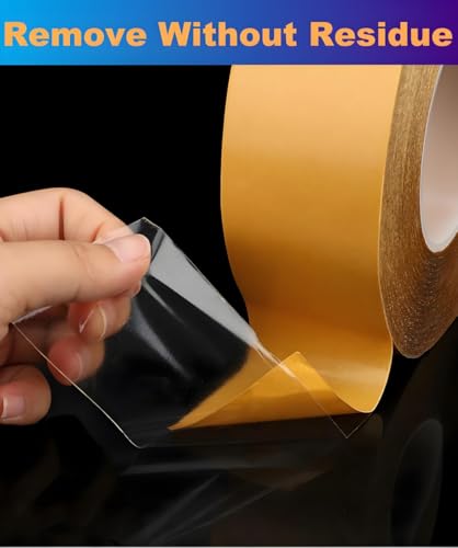 Ultra-Thin Double Sided Tape 1/2 inch by 66FT Two Sides Sticky Tape with Transparent Adhesive, for DIY Arts & Crafts, Scrapbook, Gift Wrap, Card Making, Fixed Clothes, Wall Poster Mounting, LED Strips - size: 0.5 Inch x 66 Feet