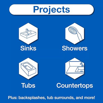 GE Tub and Tile Silicone Caulk for Kitchen and Bathroom -100% Waterproof Silicone Paste, Excellent Flexibility, Shrink and Crack Resistant - 10oz Cartridge, Clear, Pack of 12 - color: Clear, size: 12 Pack