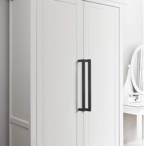KNOBWELL 6 Pack Black Cabinet Pulls 12-3/5 inch Bathroom Cabinet Handles Long Stainless Steel Kitchen Cupboard Handles 12-3/5" Hole Spacing, 13" Overall Length - color: Matte Black, size: Hole Center:12-3/5 inch(320mm)