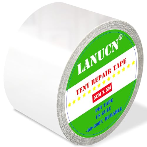 Clear Repair Tape, Waterproof & Airtight, Transparent, 2" x 16.4ft, For PVC, Vinyl, Canvas, Leather, Glass, Rubber - size: 16.4ftx2in