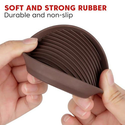 Rubber Furniture Pads for Hardwood Floors,4 PCS 3"x3" Non Slip Furniture Pads,Furniture Casters Cups Floor Protectors for Table Bed Couch Stoppers to Prevent Sliding,Brown,Round - size: 4PCS 3“x3” Brown