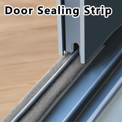 Weather Stripping Door Seal 2 Pack 0.4in Thick x 0.4in(W) x 33FT,Grey Brush Self Adhesive Brush Seal Tape for Door Window Draft Stopper Noise Blocker Sliding Door - size: 2 Pack 0.4"x 0.4" x33FT