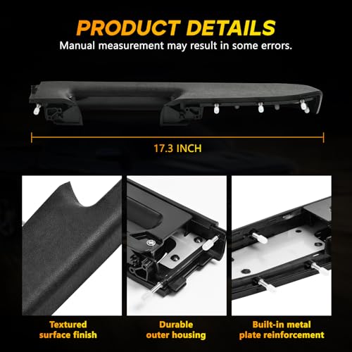 22818465 Front Left Driver Side Armrest Repair Kit Compatible with 2010-2014 Chevy Silverado and GMC Sierra 1500 2500HD 3500HD, Replaces for Door Release Handle Below Vertical Armrest, Black
