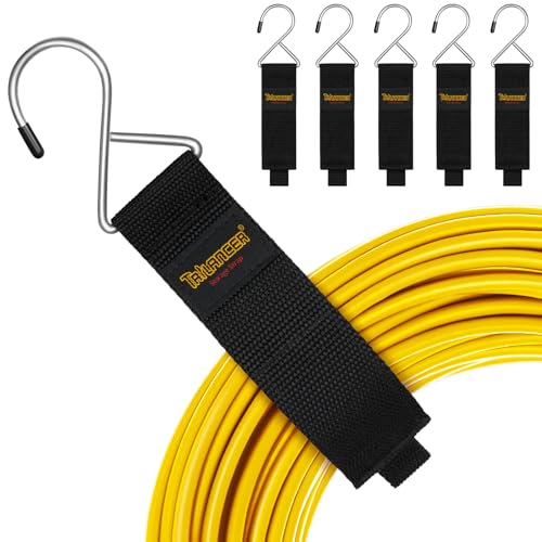 Extension Cord Organizer and Hanger (6-Pack), Trilancer Hook-and-Loop Storage Straps with Metal Hook to Hang on Walls for Cables, Wires, Rope, Hoses, Organization for Home, Garage or Workshop - size: 6M