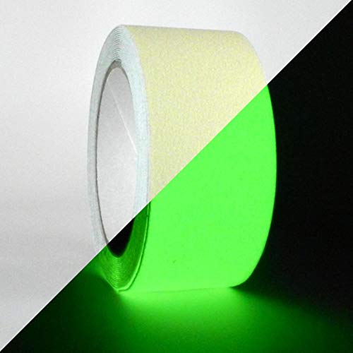 WOD Glow in The Dark Anti Slip Tape – 1 Inch x 30 Ft Roll | Safety Non-Skid Traction Grip for Stairs, Steps & Walkways | Indoor/Outdoor, Weatherproof Adhesive – AST20L - color: Glow in the Dark, size: 1 Inch (25mm)
