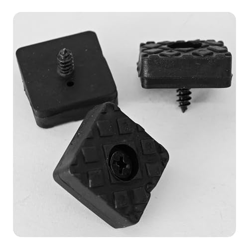 16PCS 22x22mm Black Square Furniture Pads, Non-Slip Heavy Duty Screw-on Furniture Feet, Noise-Canceling Rubber Sliders for Table Desk Chair Sofa Legs