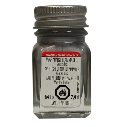 Testors 1146TT Enamel Paint, 0.25 Oz, Metallic Silver - color: Silver, size: 0.25 Fl Oz (Pack of 1)
