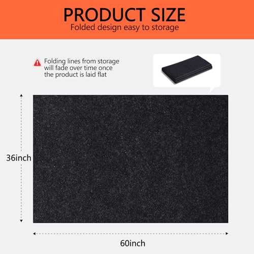 Oil Spill Mat, 36×60 Inch Garage Floor Mat for Under Car, Waterproof, Reusable Washable Premium Oil Absorbent Pads Protects Floor from Oil Drips and Spills, Non-Slip, Black (36" x 60") - size: 36" x 60"