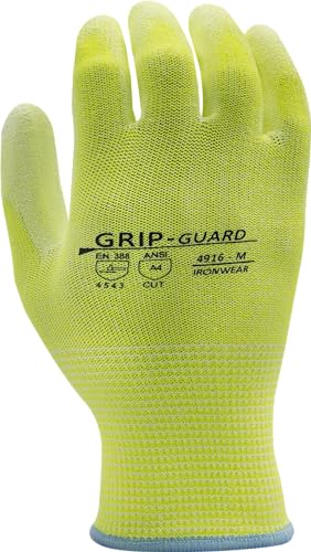 Ironwear 4916 Cut Resistant Gloves ANSI Level A4 with Grip Guard | High Dexterity and Flexibility | Pair - size: Medium