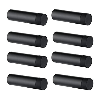 JQK Door Stopper, 2-7/8 Inch 304 Stainless Steel Sound Dampening Door Stop Bumper Wall Protetor 8 Pack, Matte Black, DSB2-PB-P8 - color: Black