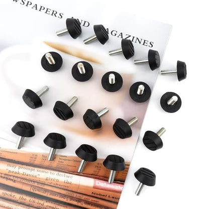 Quacc 20 PCS M6 Thread Patio Furniture Levelers Adjustable Furniture Feet Screw in Leveling Feet Adjusters for Garden Chairs, Tables, Cabinets, Bar Stool Legs