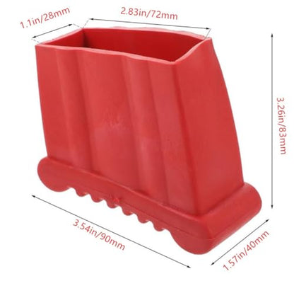Ladder Accessories 2PCS Step Ladder Foot Covers Ladder Feet Mat Non Slip Folding Ladder Feet Rubber Pads Covers Ladder Foot Pads Antiskid Ladder Leg Caps, Red (3.54x3.26x1.57 Inch)