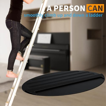 Extension Anti-Skid Ladder Stop Mat, 27"x15.7" Non-Slip Rubber Stabilizer Pad Anti-Slip Ladders Aid Stopper, Floor Protection Stepladder Telescoping Accessories (Black)