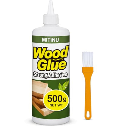 Wood Glue 17.6 oz/500 g, High-Capacity Super Glue for Woodworking, Waterproof Strong Wood Glue for Furniture Heavy Duty, Waterproof Glue for Crafts, Furniture, Wood Floor, Baseboard, cabinets, Door
