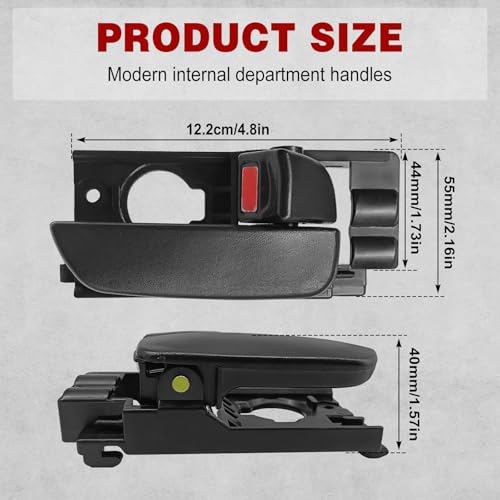 82610-1E000 82620-1E000 A Pair Inside Door Handle Set Compatible with Hyundai 2006-2011 Accent Left Driver and Right Passenger Side Front or Rear Inside Door Handle, Black