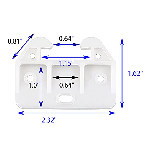 FDXGYH 10 Pcs Plastic Drawer Guides Drawer Track Guides Drawer Rail for Dressers Hutches and Drawer Systems [White] - size: 58×41×16mm