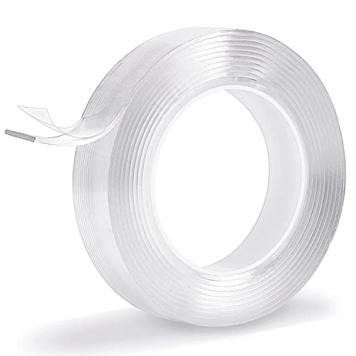 Heavy Duty Double Sided Mounting Tape, 1" x 120", Traceless and Removable Nano Adhesive Tape for Outdoor and Indoor, Strong Stick Clear Two Sided Gel Grip Tape (10 FT) - size: 10FT
