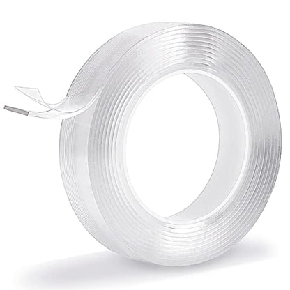 Heavy Duty Double Sided Mounting Tape, 1" x 120", Traceless and Removable Nano Adhesive Tape for Outdoor and Indoor, Strong Stick Clear Two Sided Gel Grip Tape (10 FT) - size: 10FT